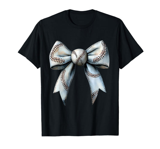 Baseball Coquette Bow Baseball Mom T-Shirt - Casual Everyday Wear Unisex - T-Shirt, Sweatshirt, Hoodie