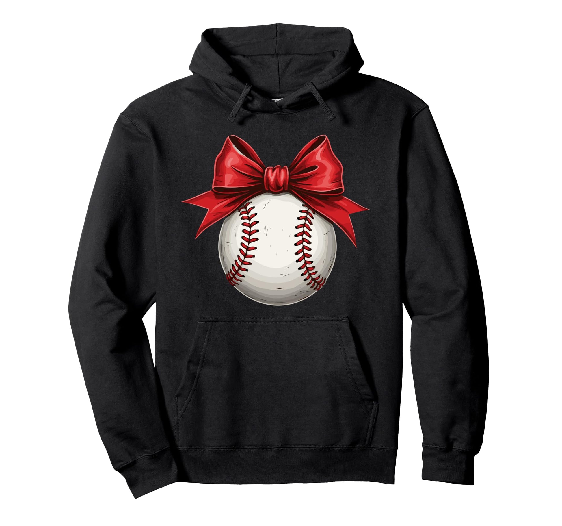 Baseball Red Coquette Bow Baseball Mom Hoodie - Fun Novelty Design Unisex - T-Shirt, Sweatshirt, Hoodie