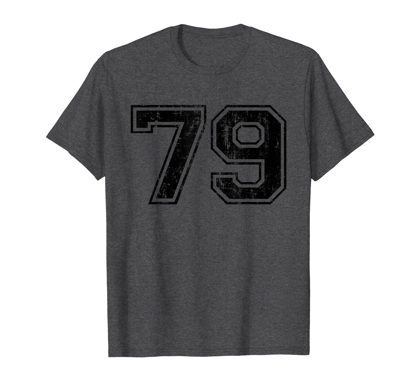 Number 79 Varsity Distressed Sport Team T-Shirt - Graphic Print Unisex - T-Shirt, Sweatshirt, Hoodie