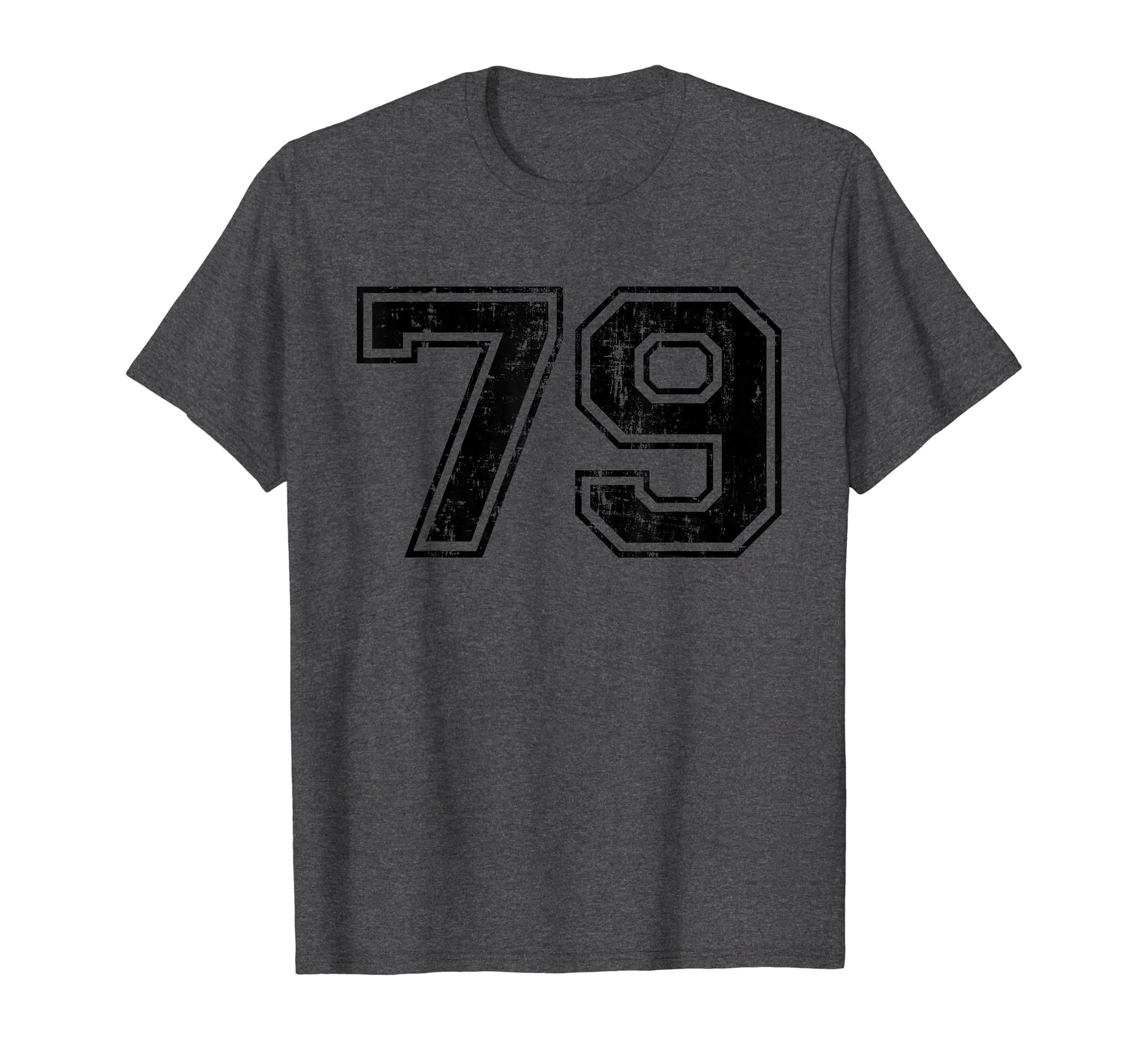Number 79 Varsity Distressed Sport Team T-Shirt - Graphic Print Unisex - T-Shirt, Sweatshirt, Hoodie