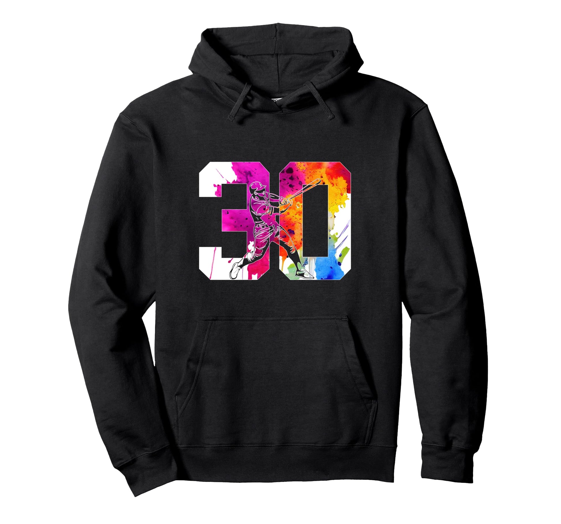 Number 30 Years Baseball 30Th Birthday Hoodie - Graphic Print for Adults - T-Shirt, Sweatshirt, Hoodie