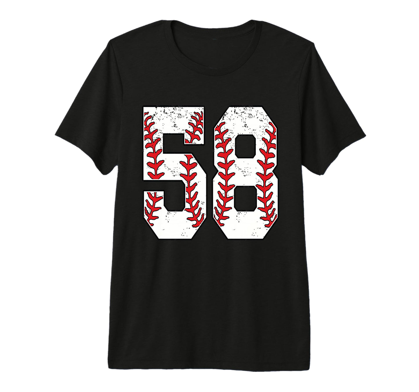 Number 58 Baseball 58 Jersey Number T-Shirt - Custom Art Print for Adults - T-Shirt, Sweatshirt, Hoodie