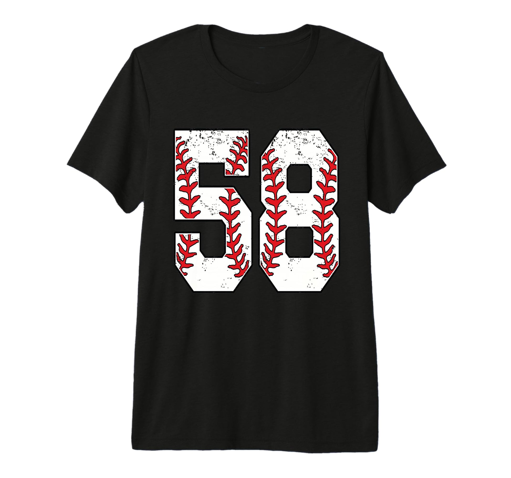 Number 58 Baseball 58 Jersey Number T-Shirt - Custom Art Print for Adults - T-Shirt, Sweatshirt, Hoodie
