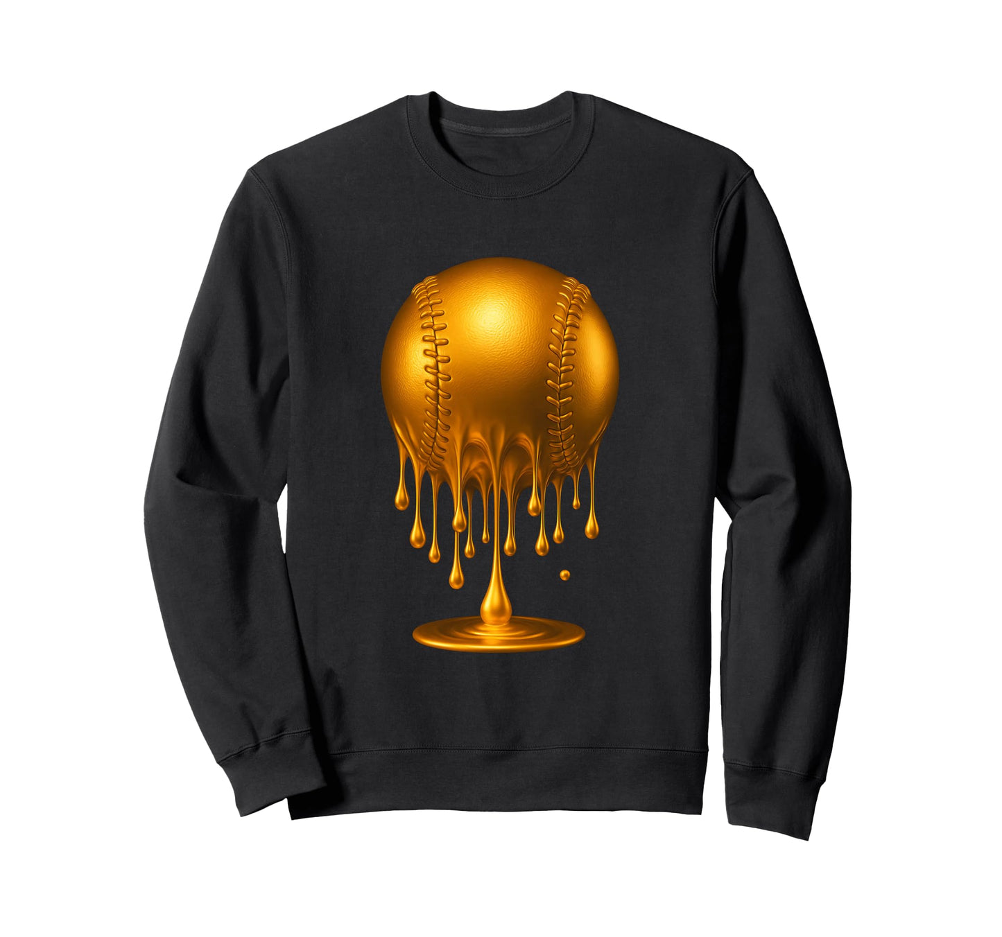 Dripping Gold Baseball Respect Sweatshirt - Custom Art Print for Adults - T-Shirt, Sweatshirt, Hoodie