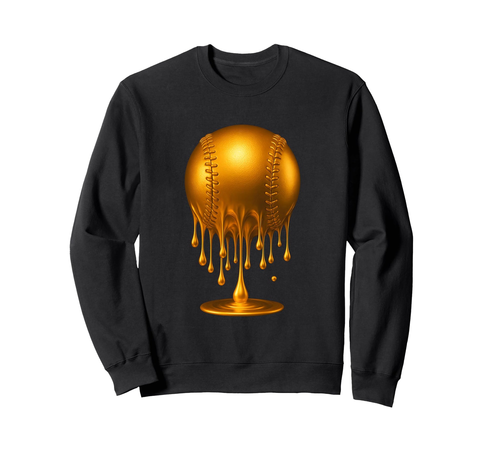 Dripping Gold Baseball Respect Sweatshirt - Custom Art Print for Adults - T-Shirt, Sweatshirt, Hoodie