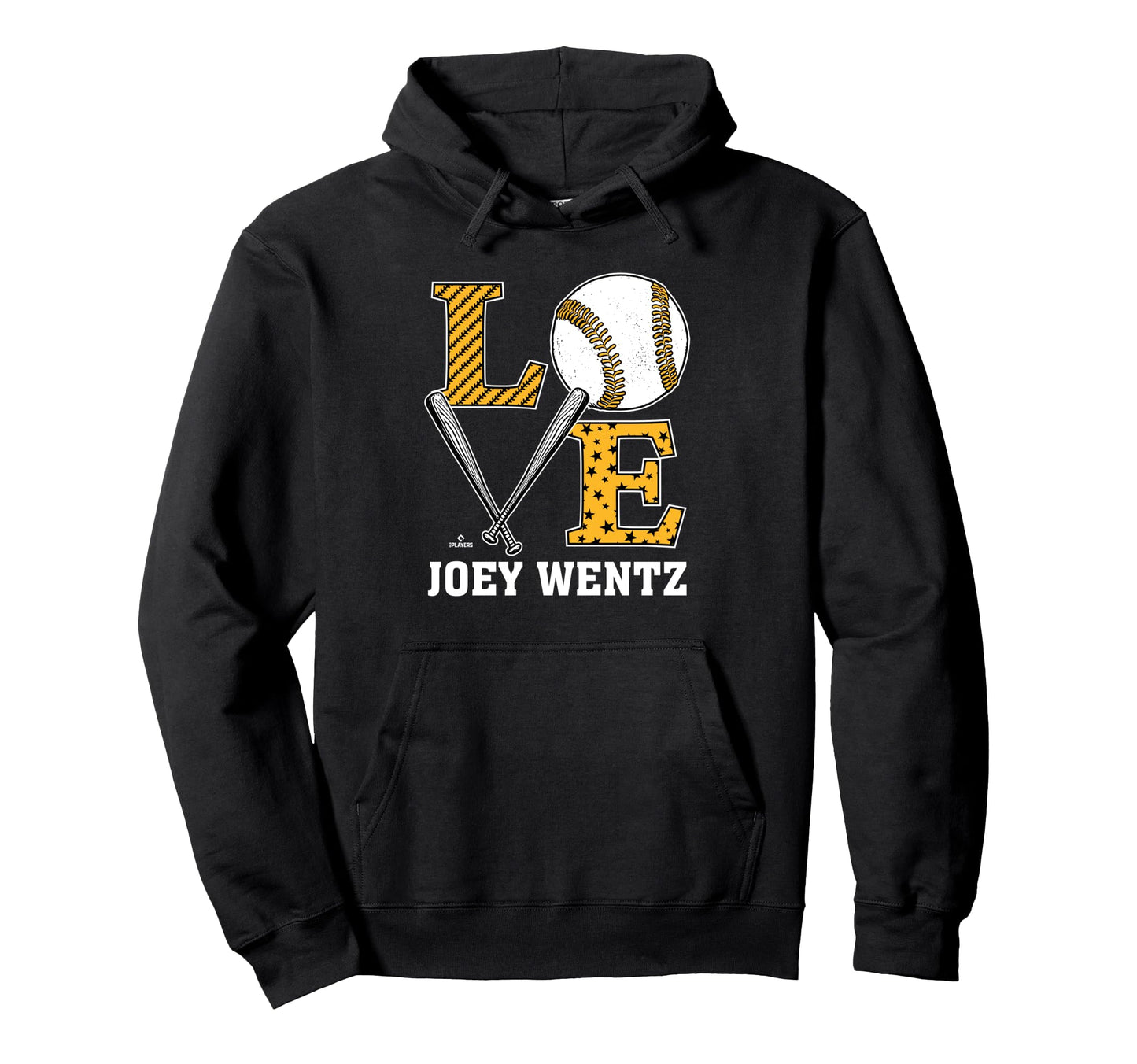Distressed Baseball Love Joey Wentz Hoodie - Novelty Apparel Men Women - T-Shirt, Sweatshirt, Hoodie