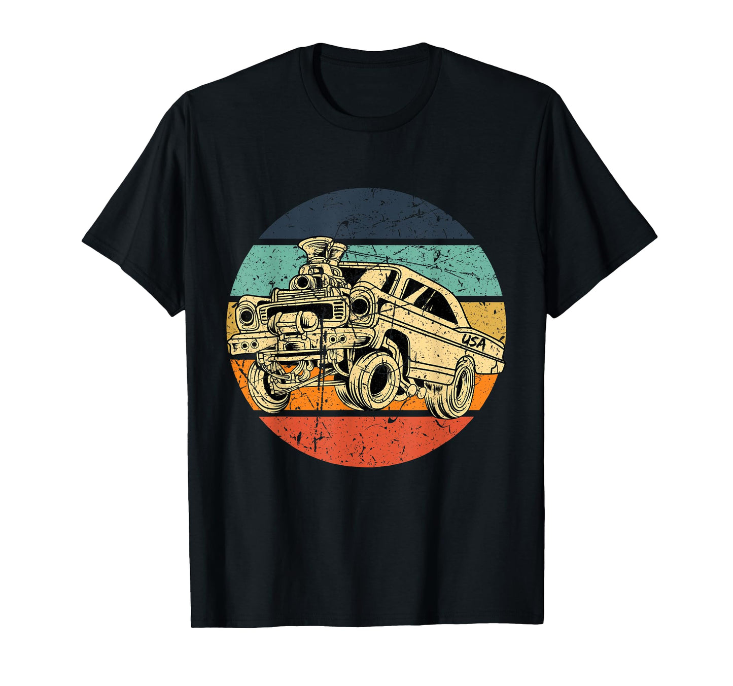 Sunset Cartoon Gasser Car T-Shirt - Trendy Graphic Men Women - T-Shirt, Sweatshirt, Hoodie
