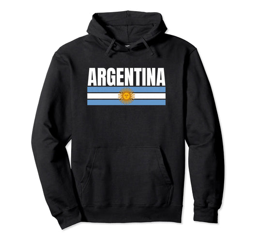 Argentina Blue White Argentinean Fan Hoodie - Graphic Print for Adults - T-Shirt, Sweatshirt, Hoodie