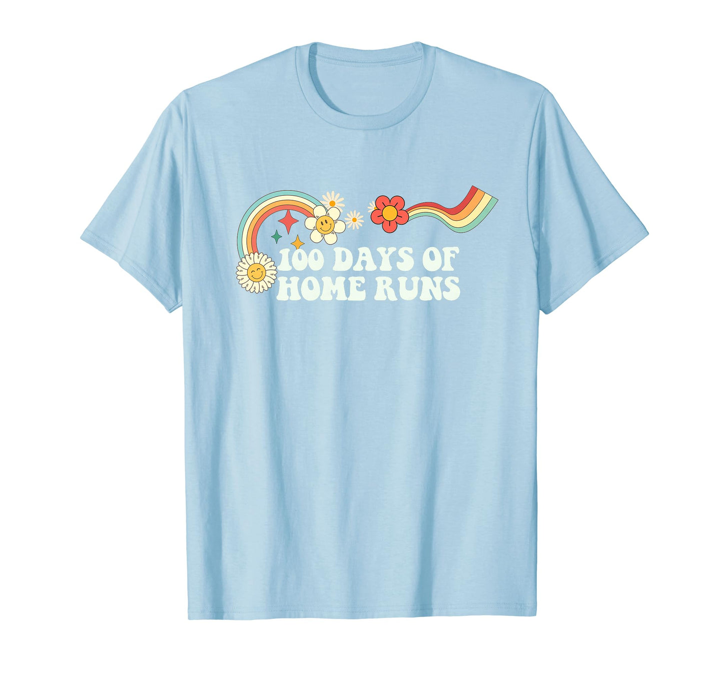 Groovy Funny 100 Days Home Runs T-Shirt - Minimalist Print Unisex - T-Shirt, Sweatshirt, Hoodie