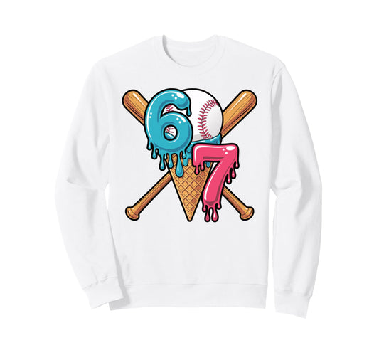 Baseball 67 Meme Colorful Baseball Sweatshirt - Trendy Graphic Men Women - T-Shirt, Sweatshirt, Hoodie