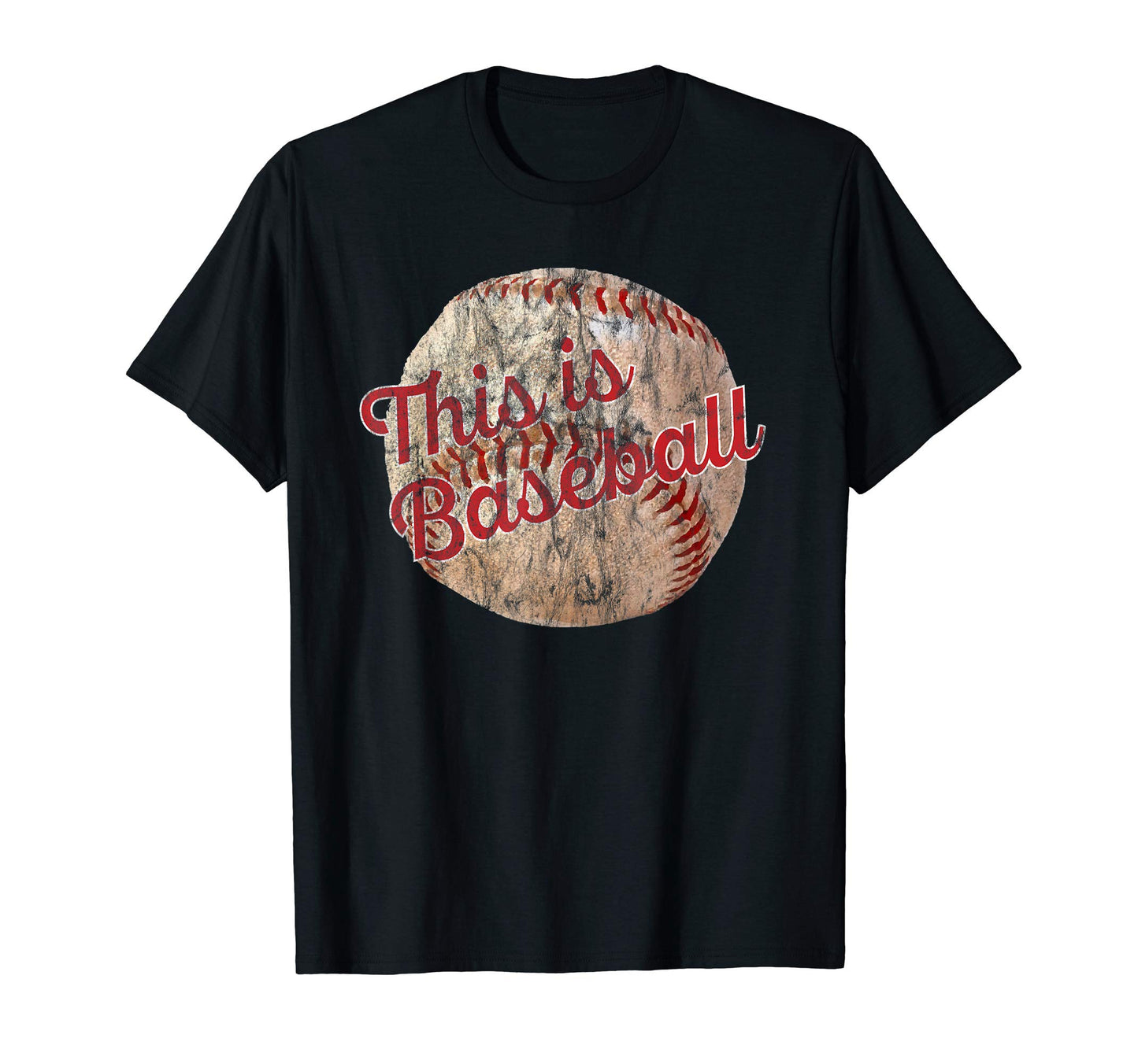 Distressed This Is Baseball Ball Laces T-Shirt - Custom Art Print Unisex - T-Shirt, Sweatshirt, Hoodie