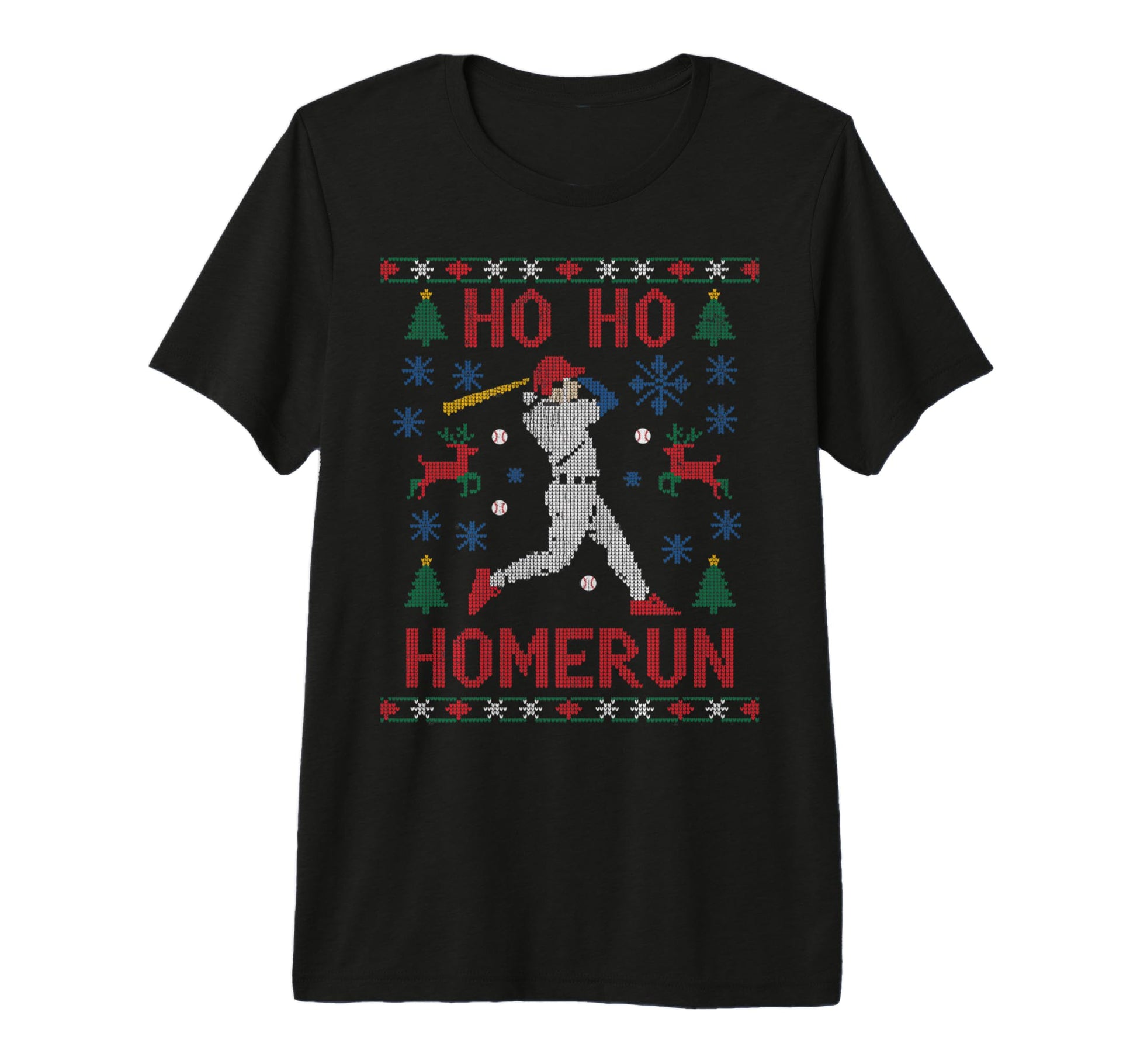 Ho Ho Home Run Funny Baseball Lover T-Shirt - Trendy Graphic for Adults - T-Shirt, Sweatshirt, Hoodie