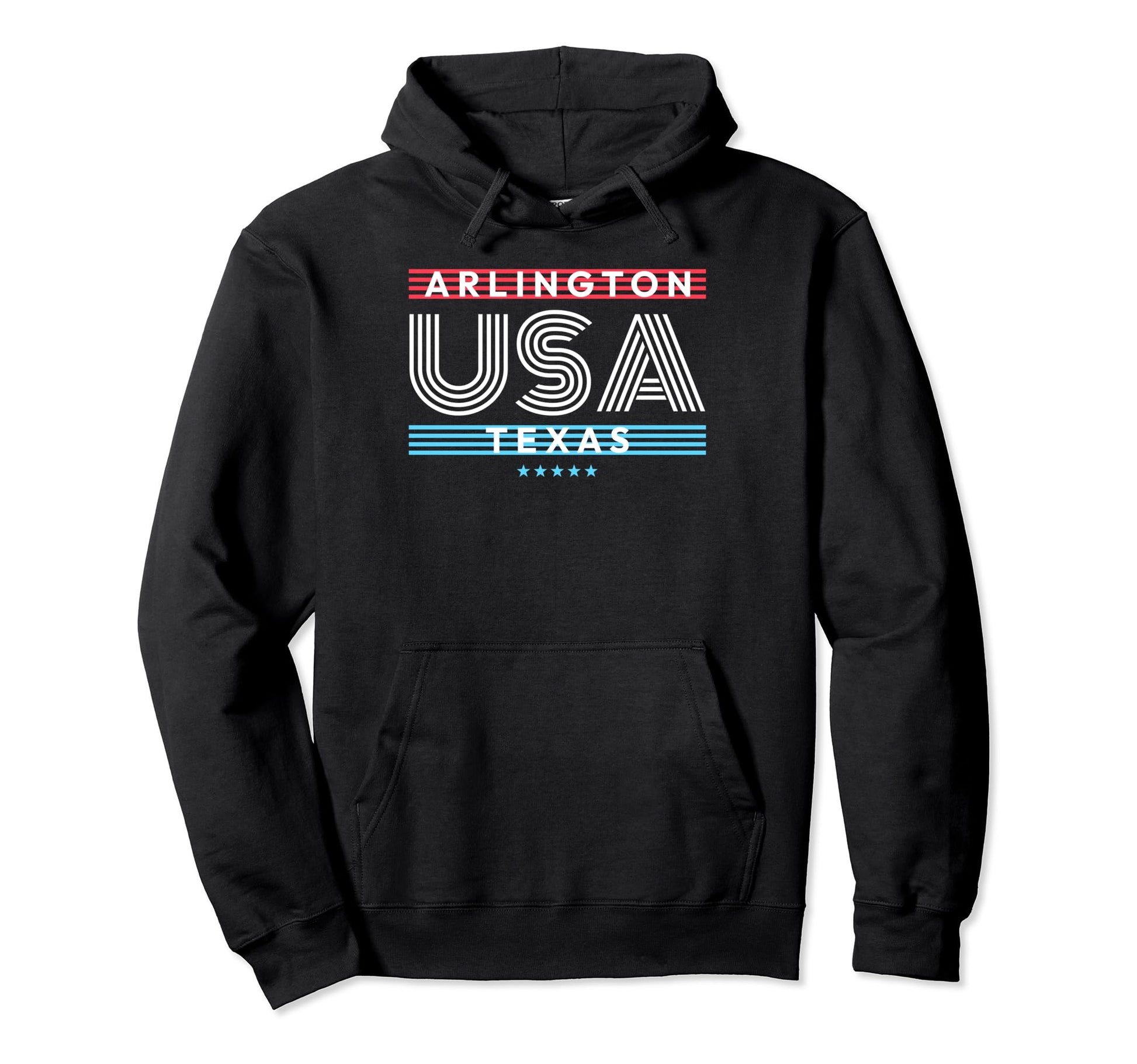 Arlington Usa Stripes Hoodie - Minimalist Print for Adults - T-Shirt, Sweatshirt, Hoodie