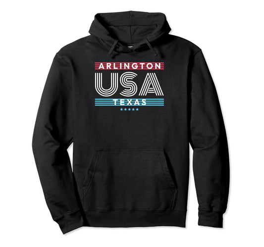Arlington Usa Stripes Hoodie - Minimalist Print for Adults - T-Shirt, Sweatshirt, Hoodie