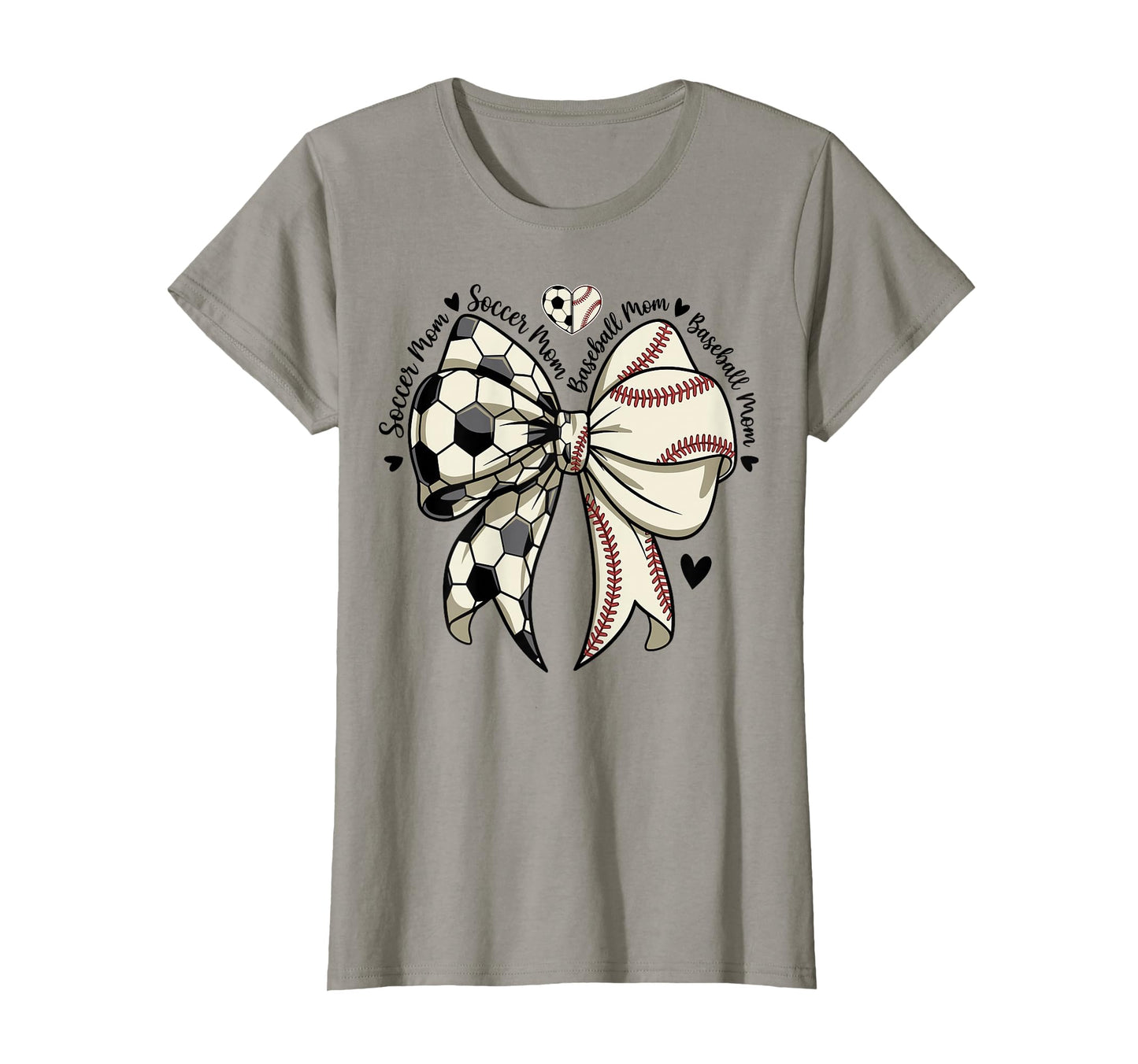 Soccer Baseball Mom Mama Coquette Bows T-Shirt - Unique Graphic for Adults - T-Shirt, Sweatshirt, Hoodie