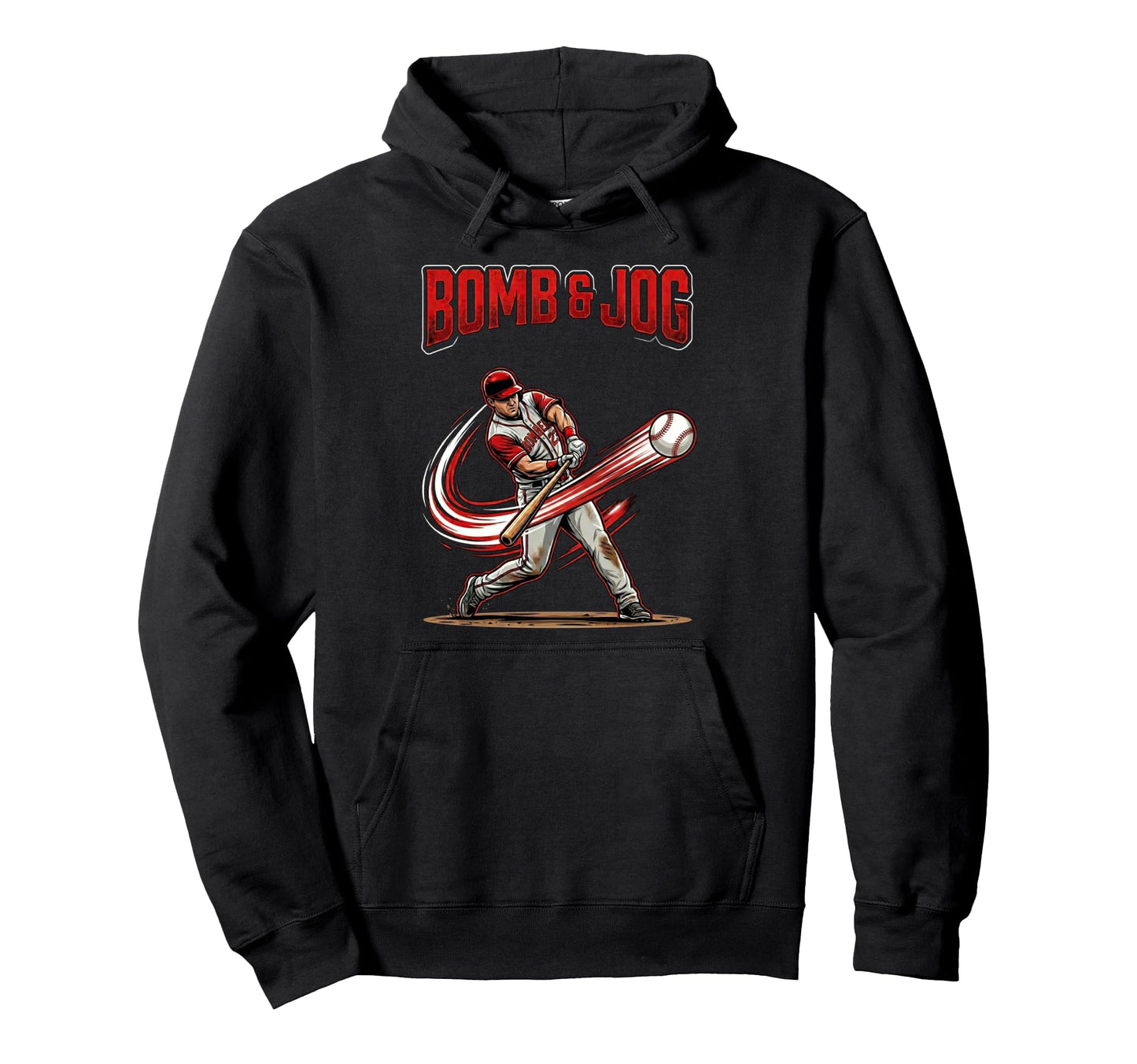 Bomb Jog Baseball Homerun Hitter Hoodie - Custom Art Print Unisex - T-Shirt, Sweatshirt, Hoodie