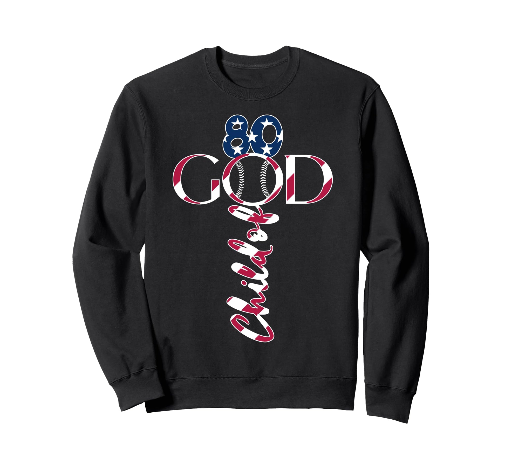 Baseball Jesus 80 Years Child God Sweatshirt - Fun Novelty Design Unisex - T-Shirt, Sweatshirt, Hoodie