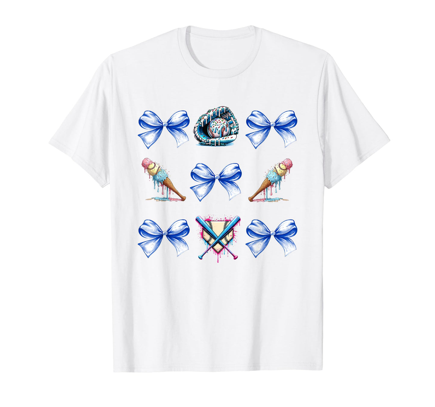 Sweet Baseball Lover Ice Cream Blue T-Shirt - Novelty Apparel Unisex - T-Shirt, Sweatshirt, Hoodie