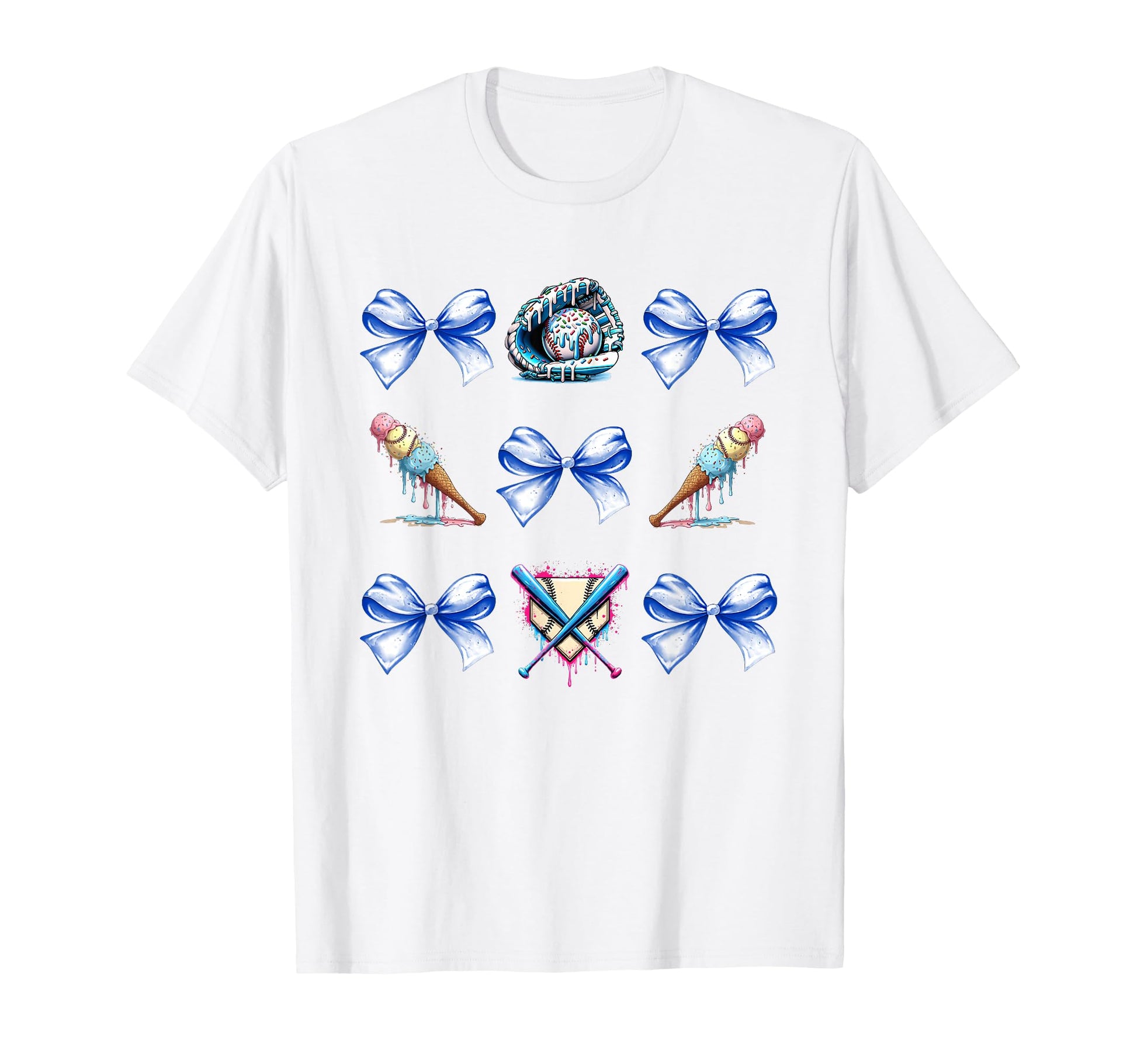 Sweet Baseball Lover Ice Cream Blue T-Shirt - Novelty Apparel Unisex - T-Shirt, Sweatshirt, Hoodie