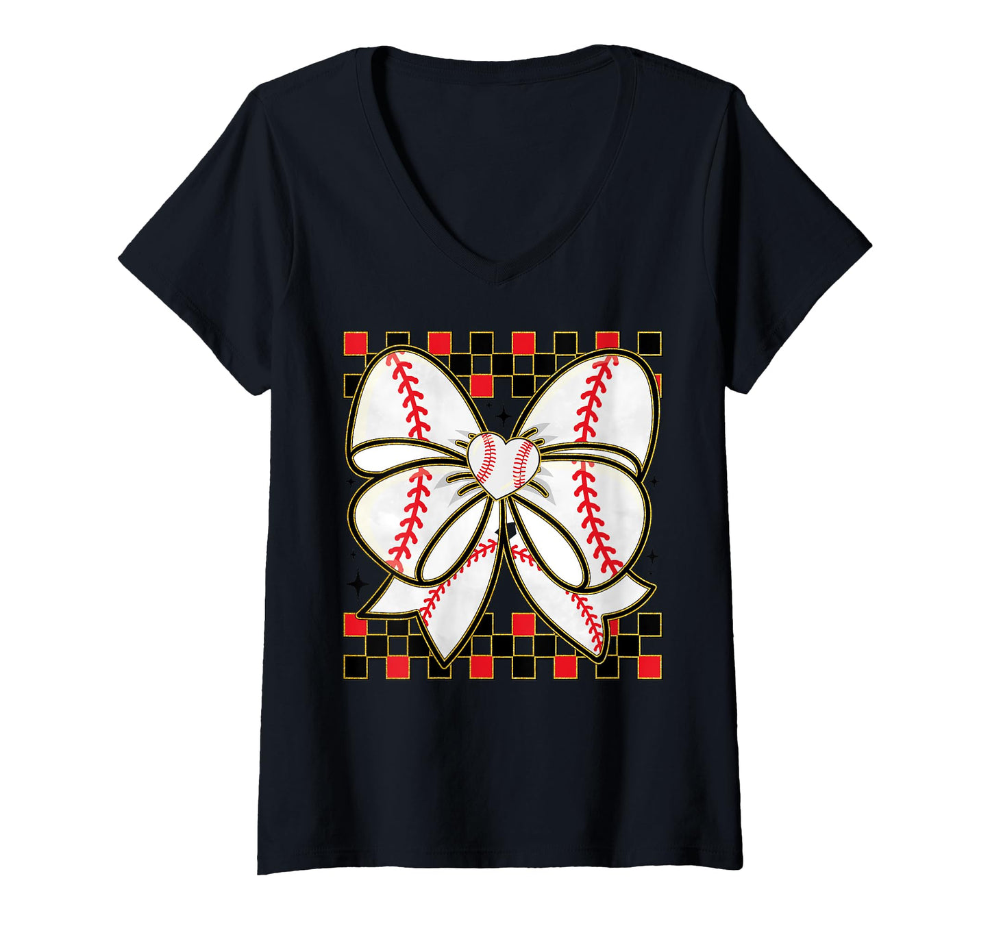 Baseball Heart Bow Ribbon Softball Sweatshirt - Unique Graphic for Adults - T-Shirt, Sweatshirt, Hoodie