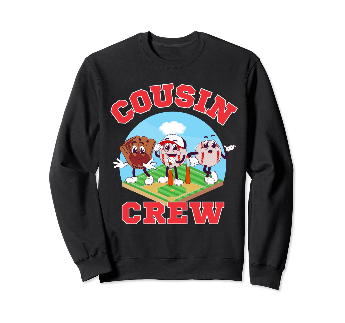 Cousin Crew Baseball Squad Matching Sweatshirt - Novelty Apparel Unisex - T-Shirt, Sweatshirt, Hoodie