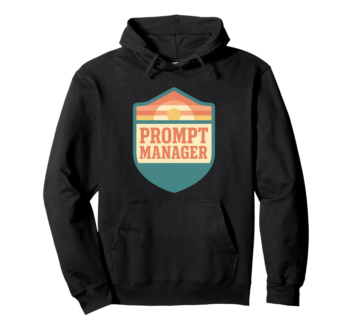 Prompt Manager Shield Sunset Stripe Hoodie - Custom Art Print for Adults - T-Shirt, Sweatshirt, Hoodie