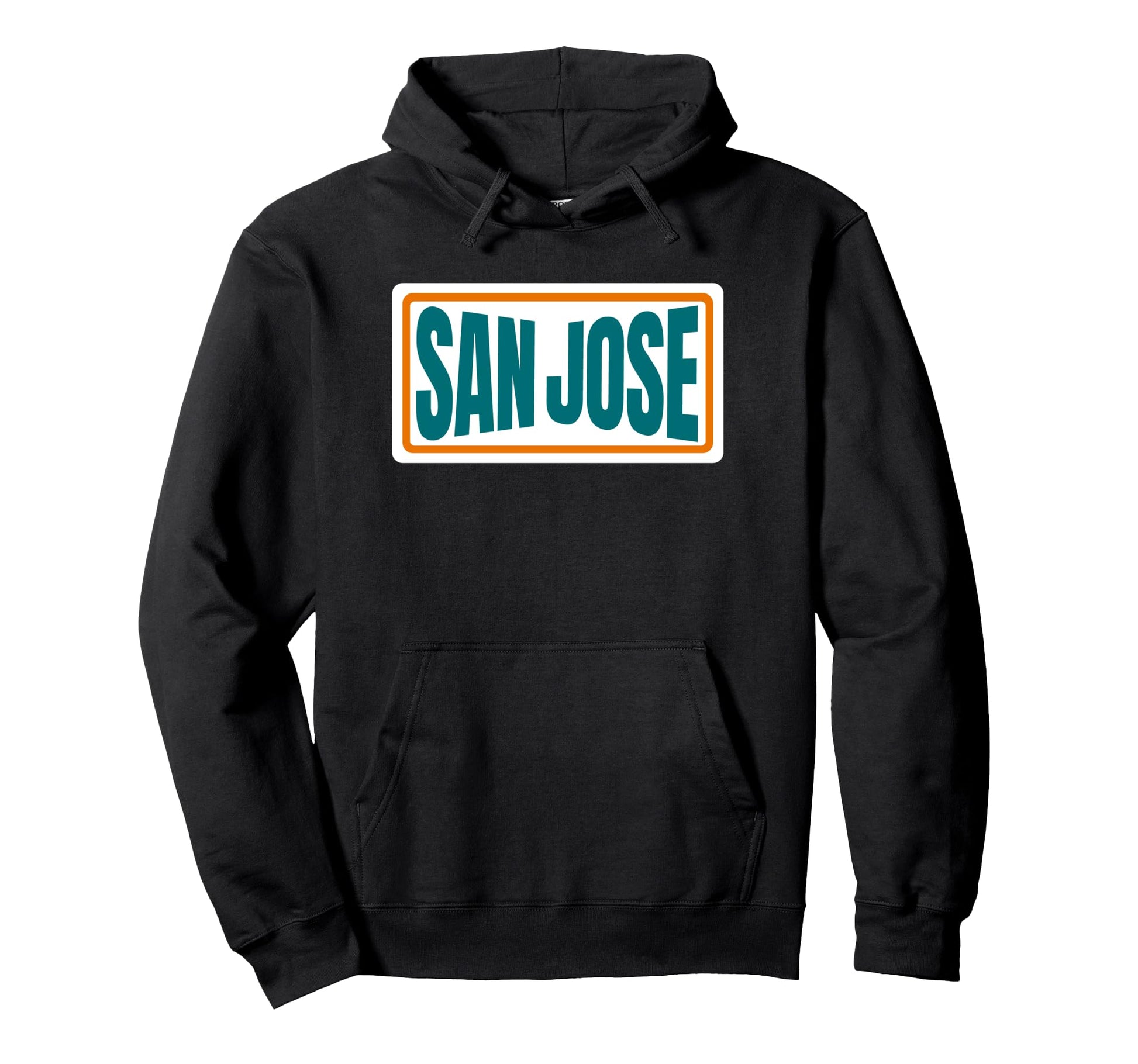 Fun San Jose Teal Green Orange Striped Hoodie - Trendy Graphic for Adults - T-Shirt, Sweatshirt, Hoodie