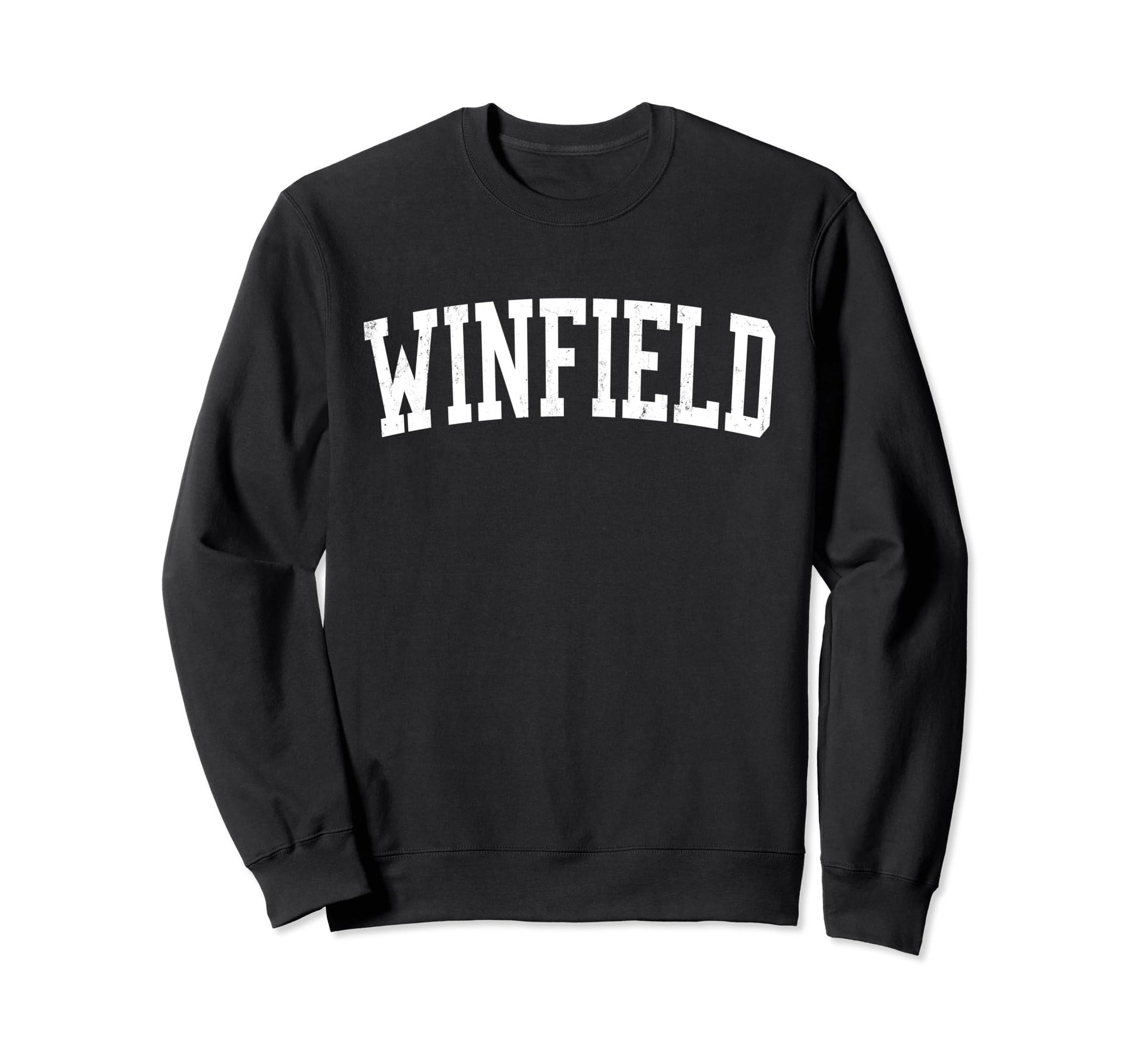 Winfield Il Distressed White Sweatshirt - Aesthetic Graphic Men Women - T-Shirt, Sweatshirt, Hoodie