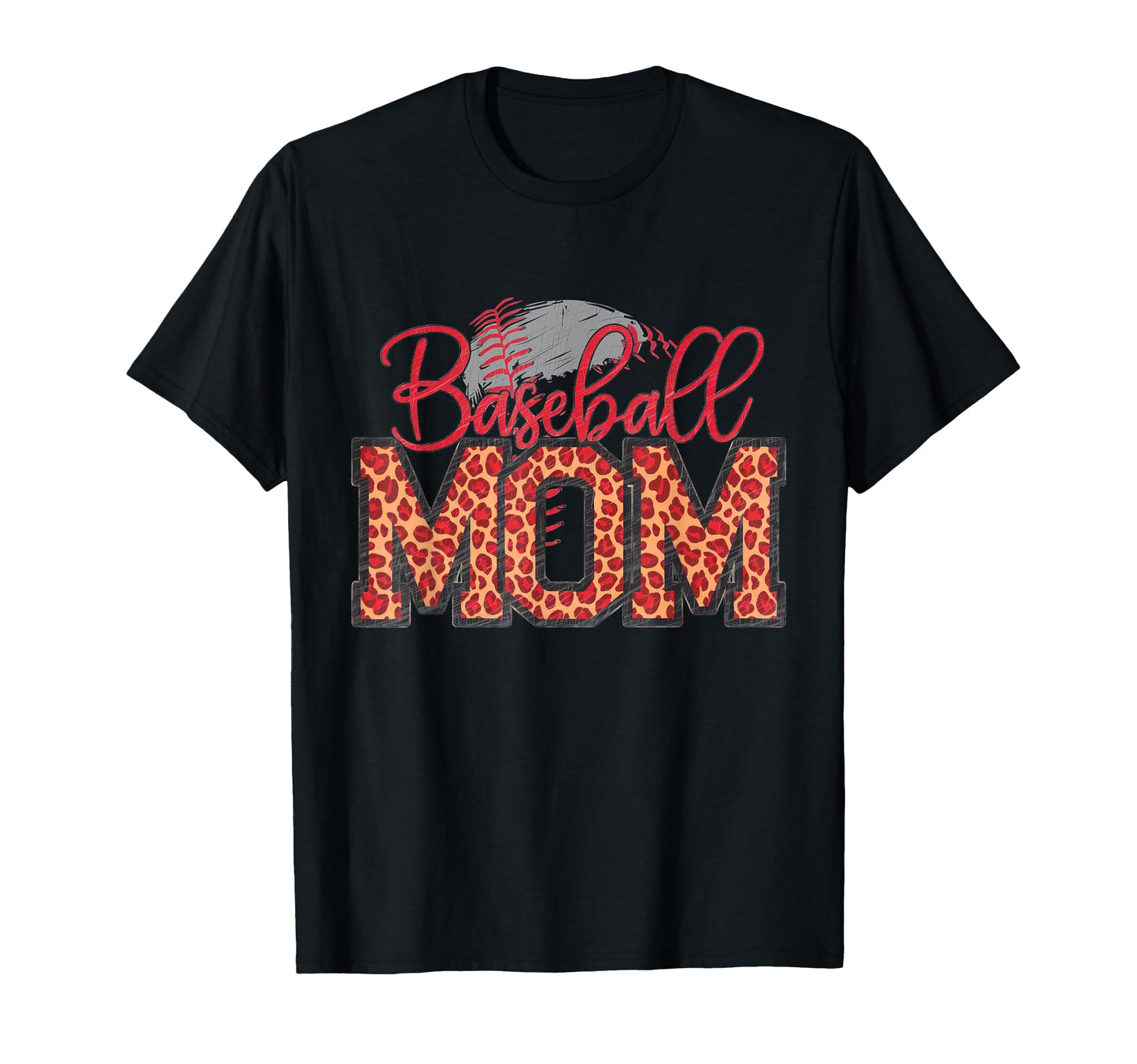 Leopard American Baseball Mom Mama T-Shirt - Fun Novelty Design Unisex - T-Shirt, Sweatshirt, Hoodie
