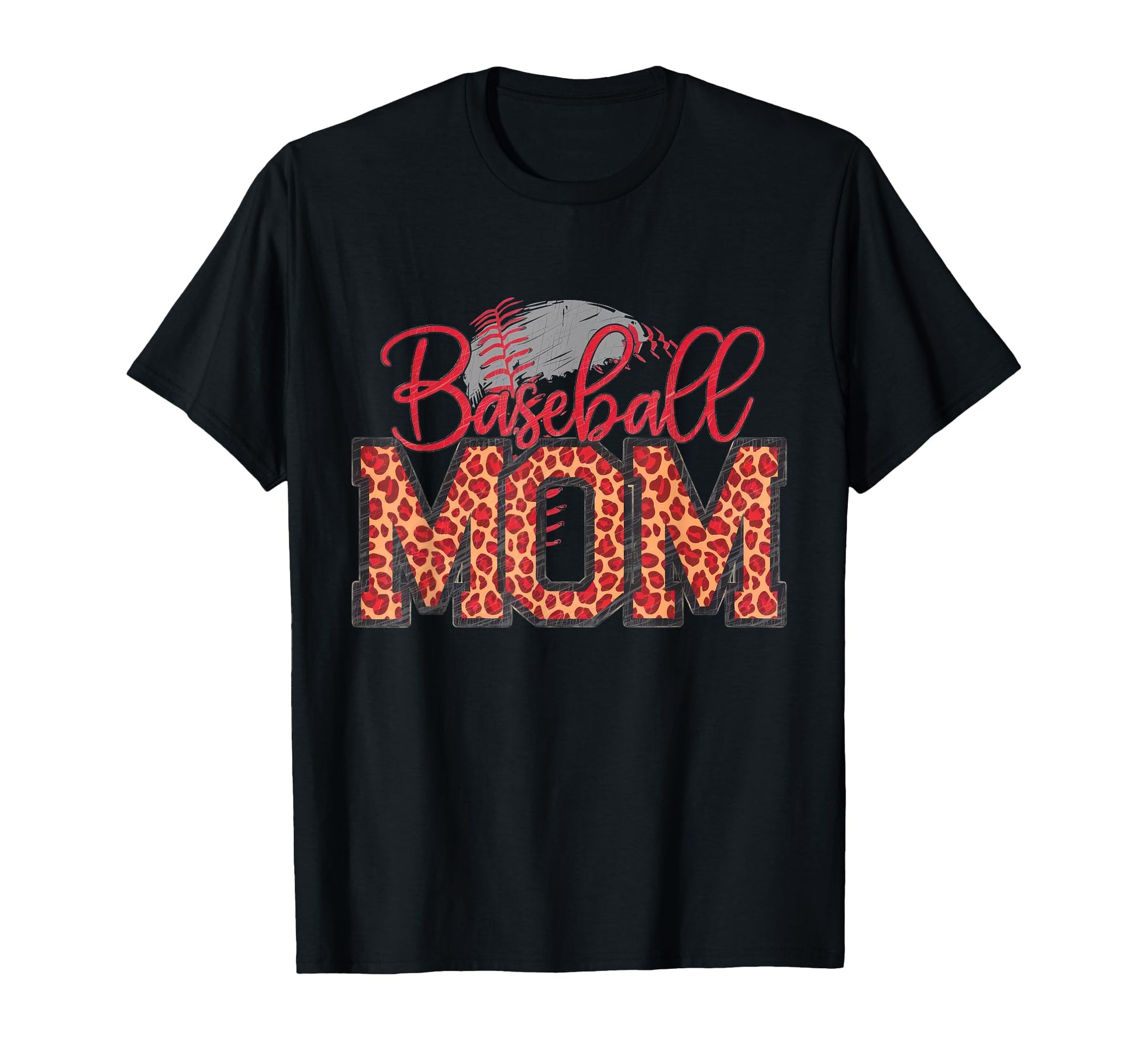 Leopard American Baseball Mom Mama T-Shirt - Fun Novelty Design Unisex - T-Shirt, Sweatshirt, Hoodie