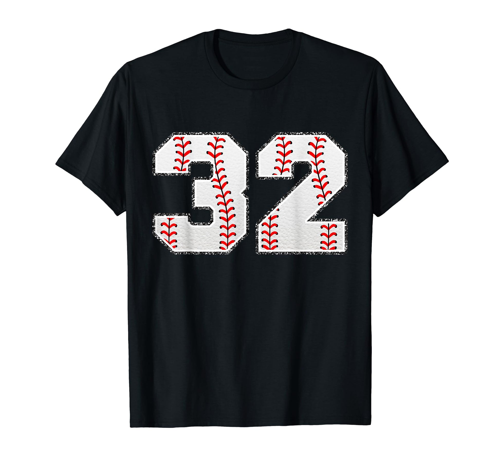 Number 32 Baseball Distressed Number T-Shirt - Novelty Apparel Unisex - T-Shirt, Sweatshirt, Hoodie