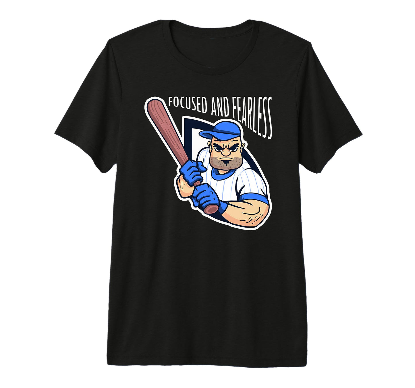 Focused And Fearless Baseball Player T-Shirt - Trendy Graphic for Adults - T-Shirt, Sweatshirt, Hoodie
