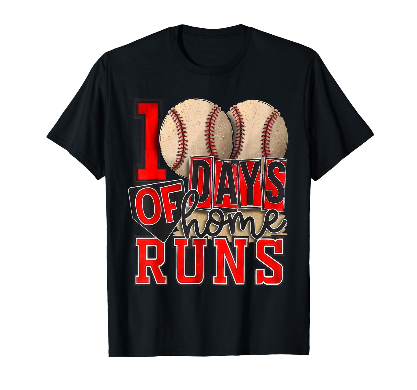 100 Days Home Runs Baseball 100Th Day T-Shirt - Fun Novelty Design Unisex - T-Shirt, Sweatshirt, Hoodie