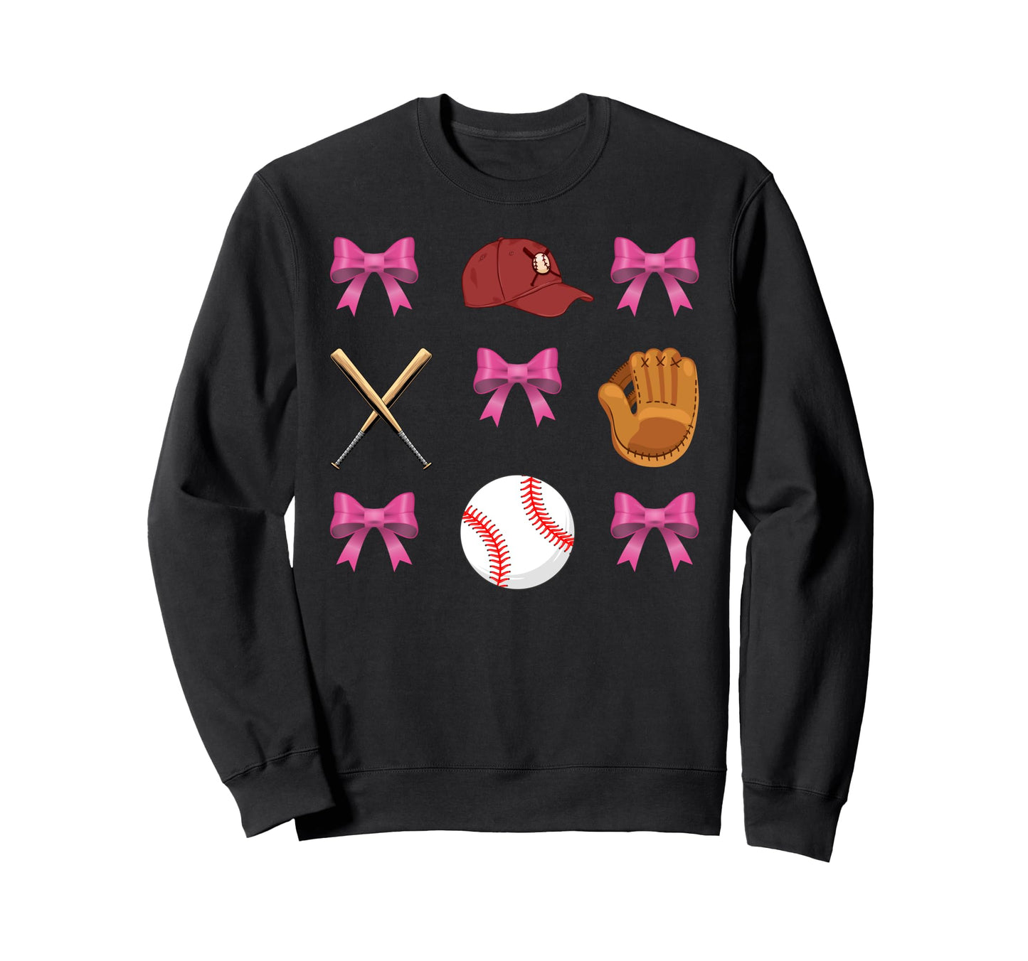 Baseball Mom Mama Coquette Bow Funny Sweatshirt - Custom Art Print Unisex - T-Shirt, Sweatshirt, Hoodie