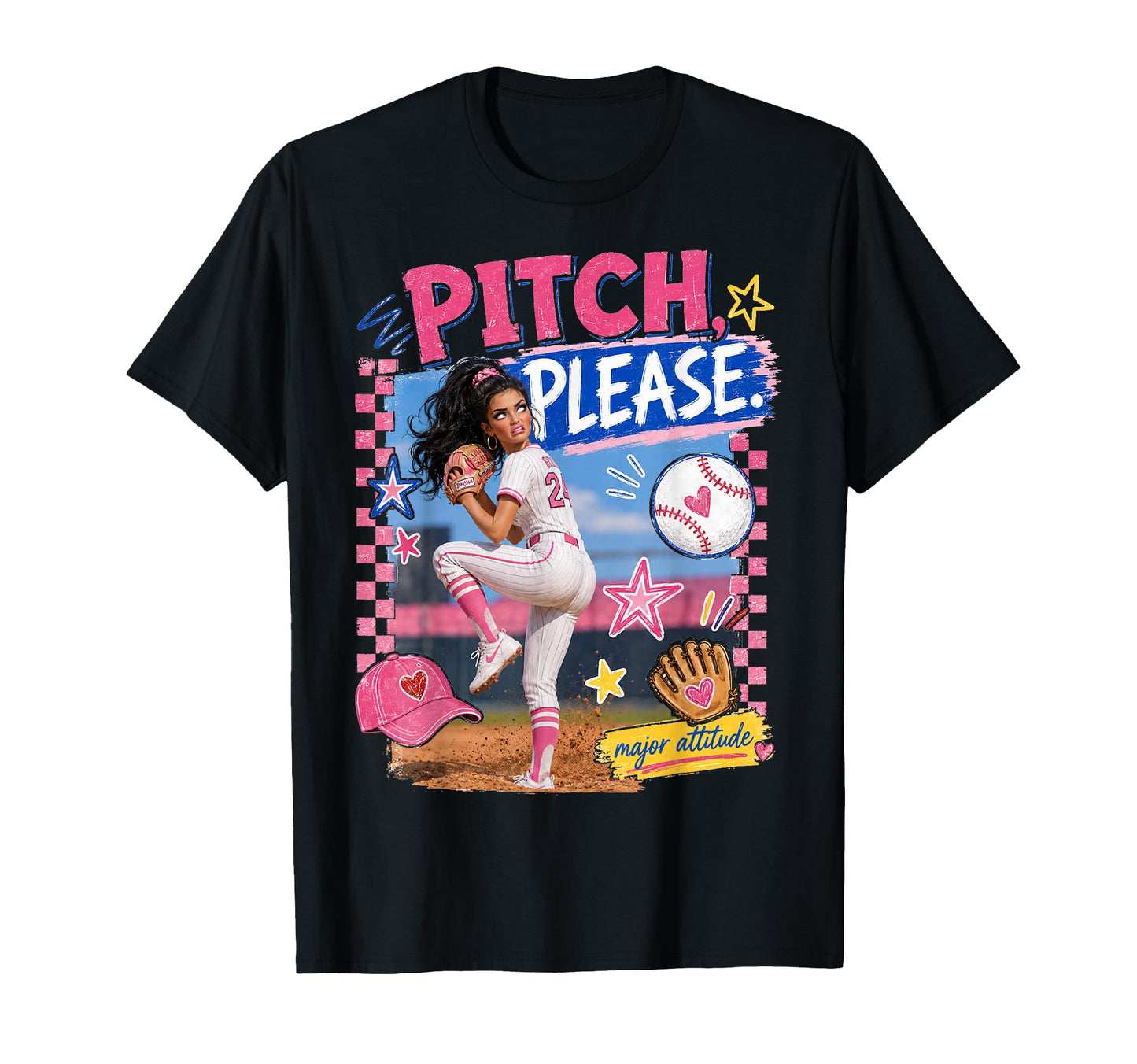 Pitch Please Baseball Mom Gameday Funny T-Shirt - Streetwear Style Unisex - T-Shirt, Sweatshirt, Hoodie