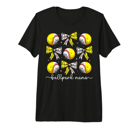 Ballpark Mama Coquette Softball T-Shirt - Fun Novelty Design Unisex - T-Shirt, Sweatshirt, Hoodie