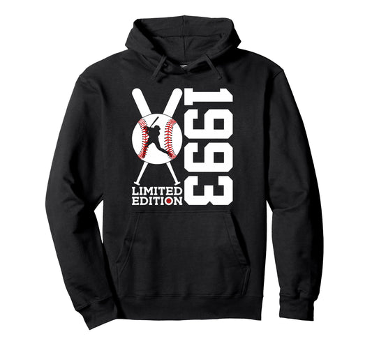 33Rd Birthday Baseball 1993 Hoodie - Unique Graphic Unisex - T-Shirt, Sweatshirt, Hoodie