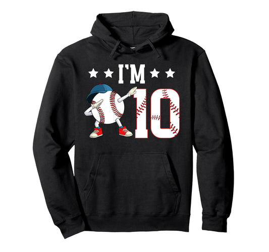 10Th Baseball Birthday Ten Year Old Hoodie - Streetwear Style Men Women - T-Shirt, Sweatshirt, Hoodie