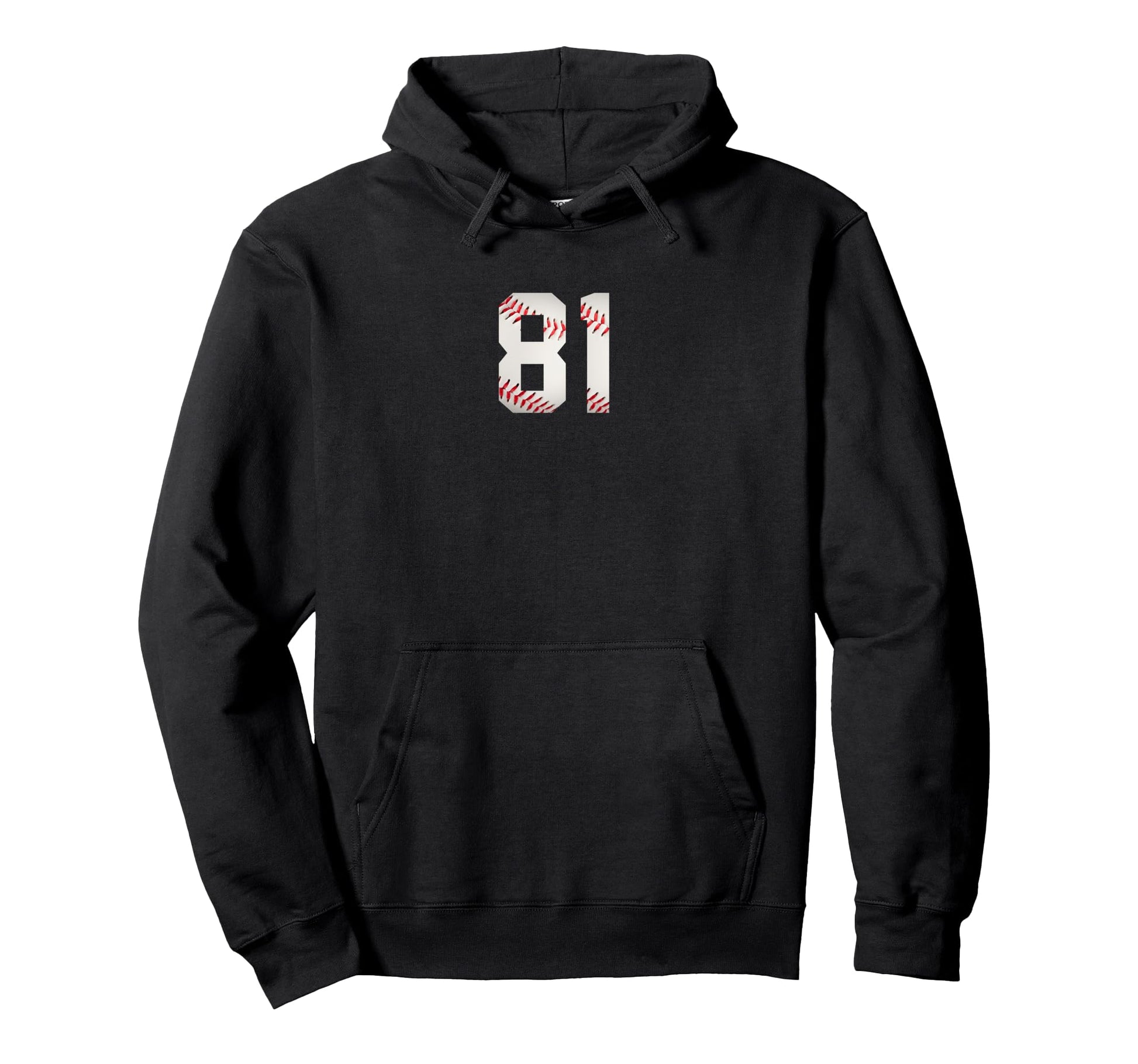 Number 81 Minimalist Birthday Baseball Hoodie - Unique Graphic for Adults - T-Shirt, Sweatshirt, Hoodie