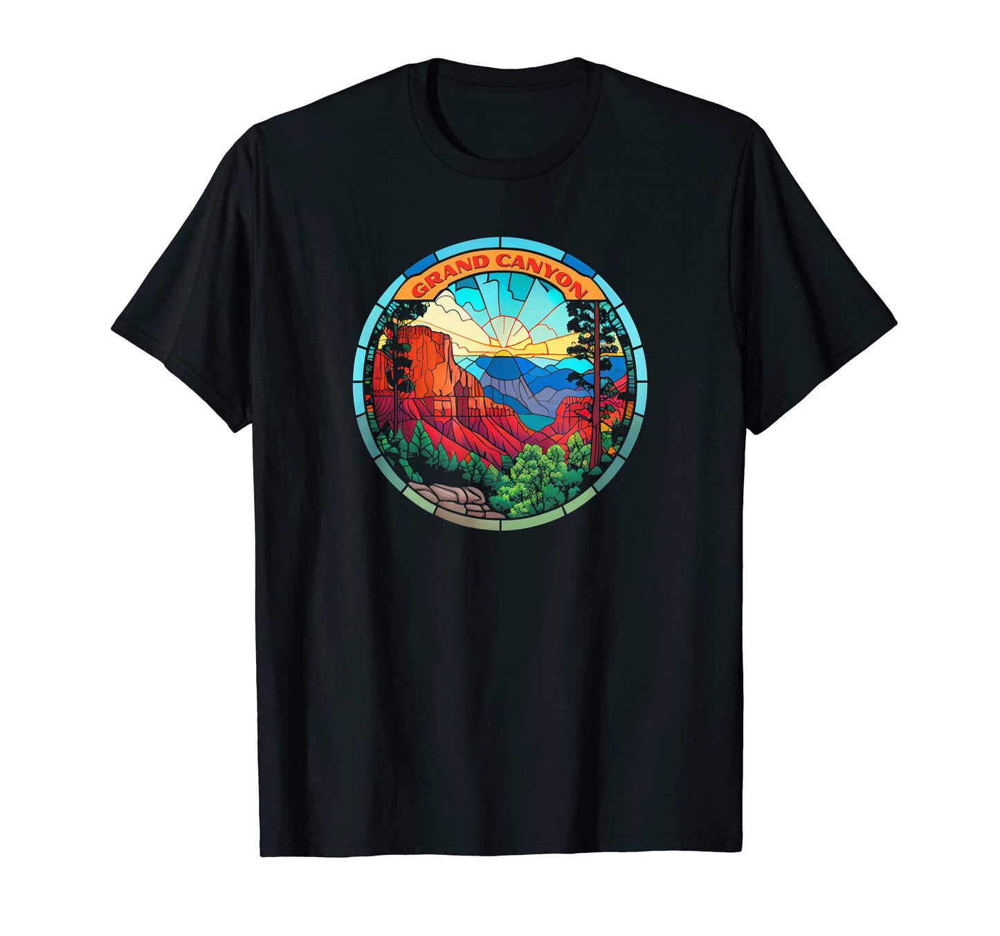 Grand Canyon Stained Glass Artistic T-Shirt - Custom Art Print for Adults - T-Shirt, Sweatshirt, Hoodie