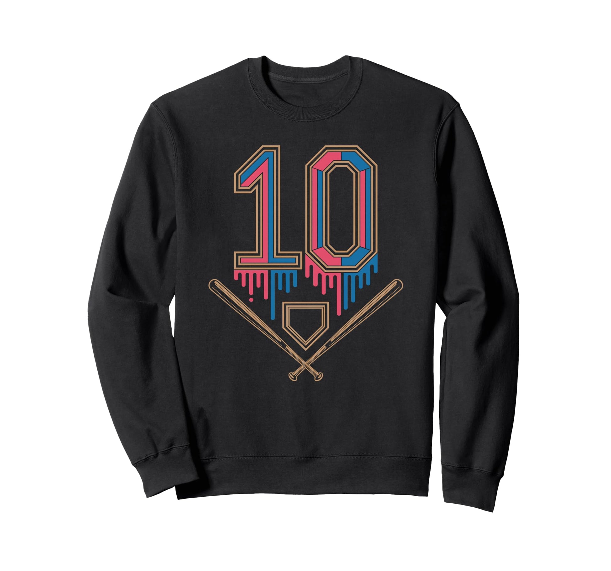 Baseball Party Celebration Turning 10 Sweatshirt - Graphic Print Unisex - T-Shirt, Sweatshirt, Hoodie