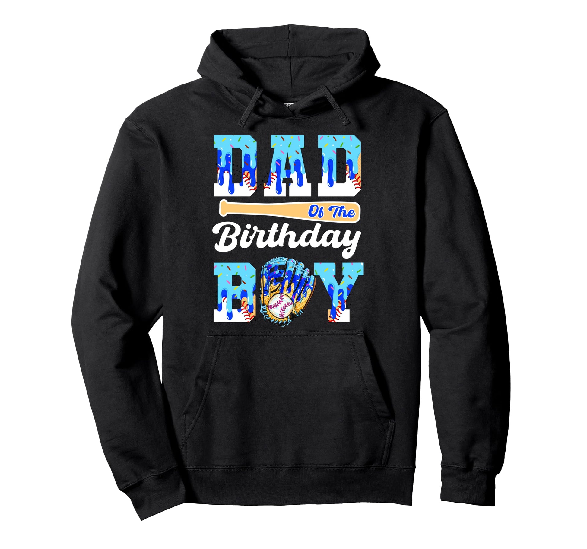 Dad Birthday Baseball Drip Ice Cream Hoodie - Aesthetic Graphic for Adults - T-Shirt, Sweatshirt, Hoodie