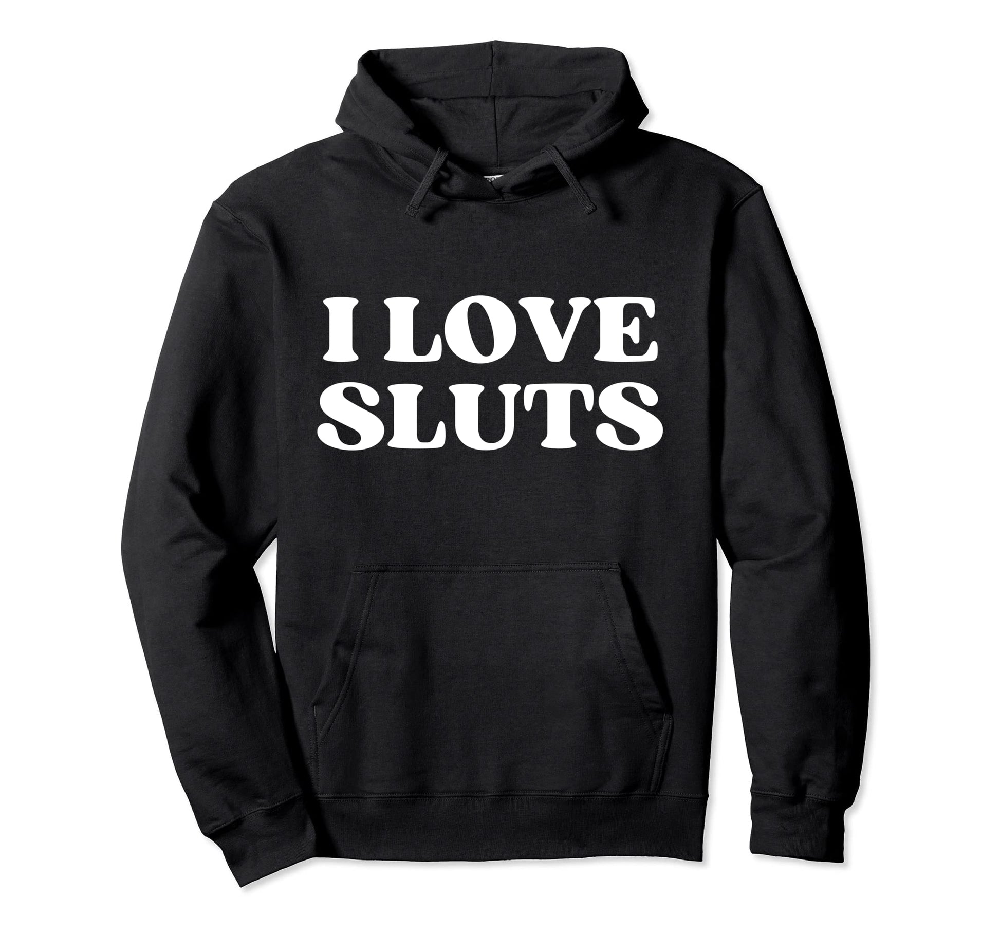 I Love Sluts Y2K Aesthetic Hoodie - Minimalist Print Men Women - T-Shirt, Sweatshirt, Hoodie