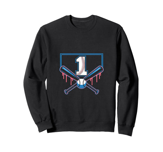 1Th Birthday Baseball Home Ice Sweatshirt - Fun Novelty Design Unisex - T-Shirt, Sweatshirt, Hoodie