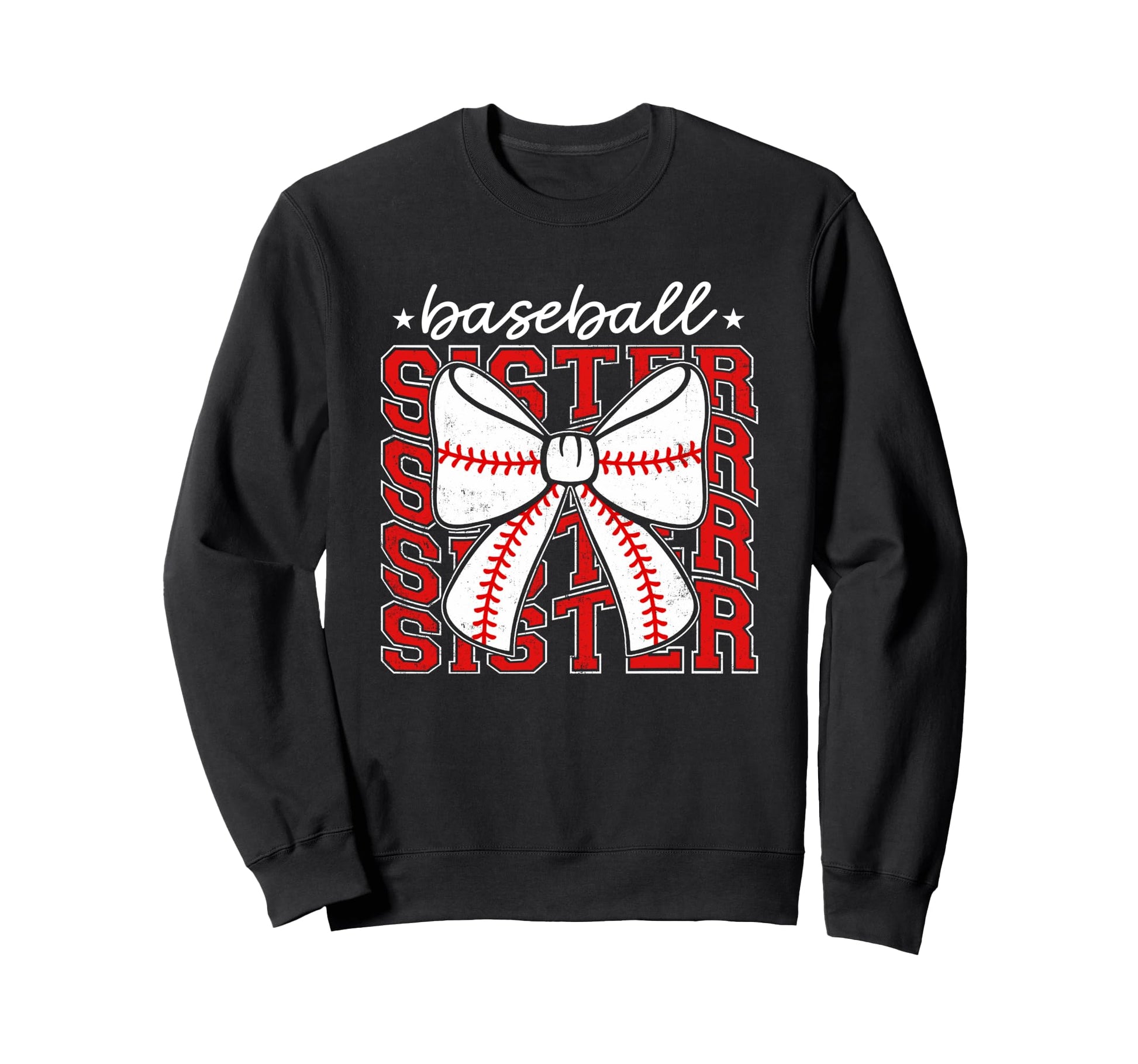 Baseball Sister Coquette Bow Sport Sweatshirt - Graphic Print for Adults - T-Shirt, Sweatshirt, Hoodie