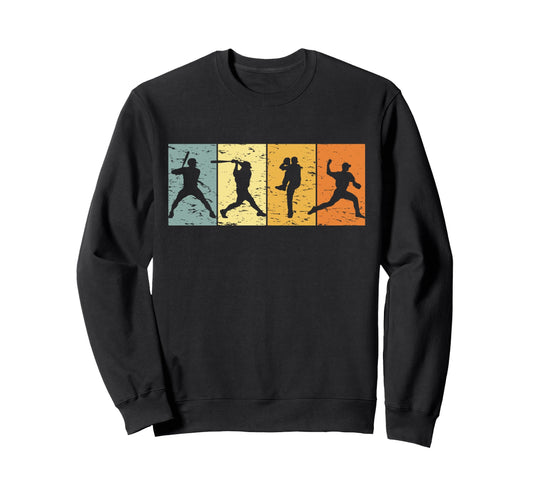 Baseball Catcher Pitcher Batter Sweatshirt - Aesthetic Graphic Men Women - T-Shirt, Sweatshirt, Hoodie