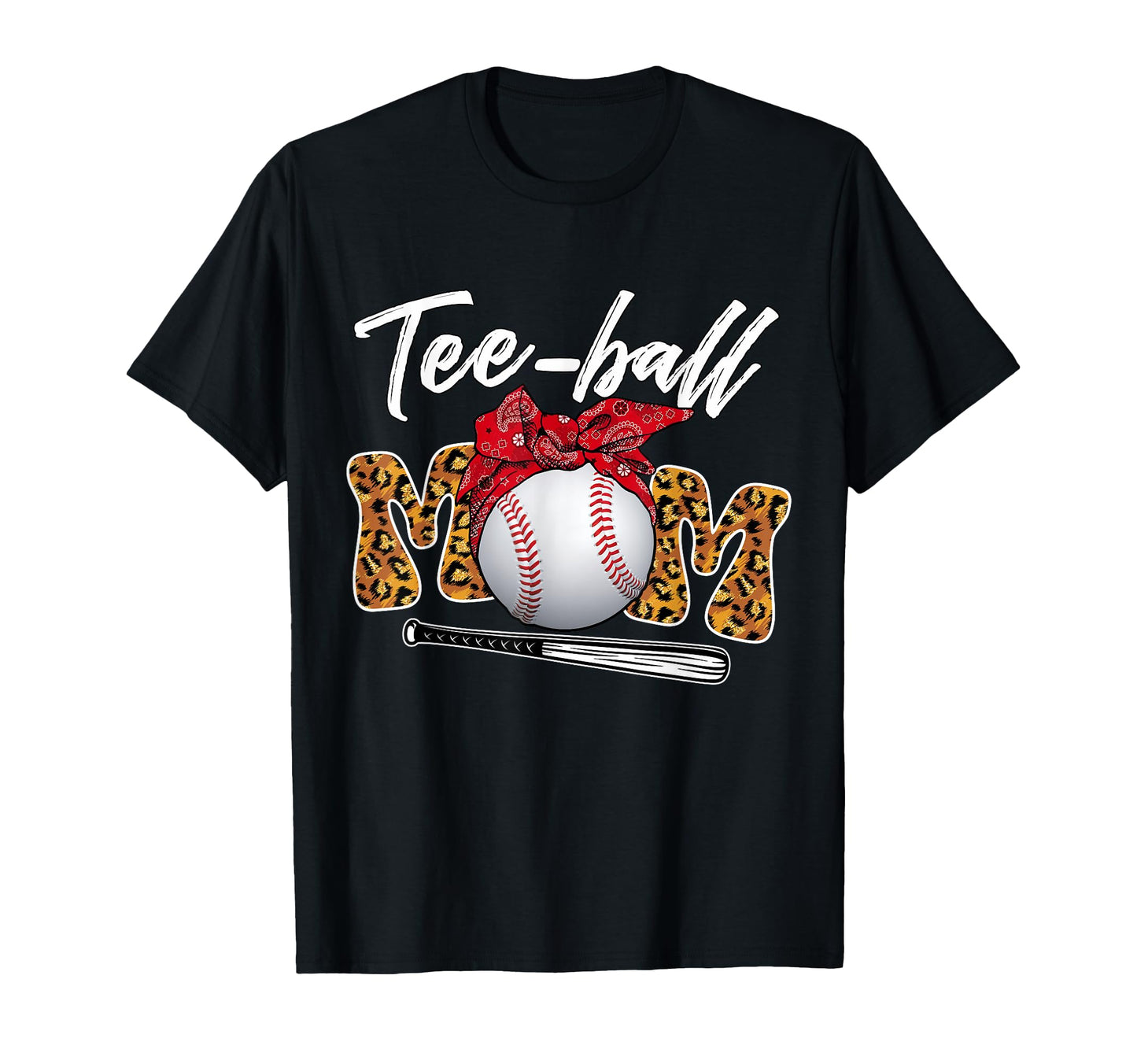 Ball Mom Baseball Red Bandana Leopard T-Shirt - Unique Graphic Men Women - T-Shirt, Sweatshirt, Hoodie