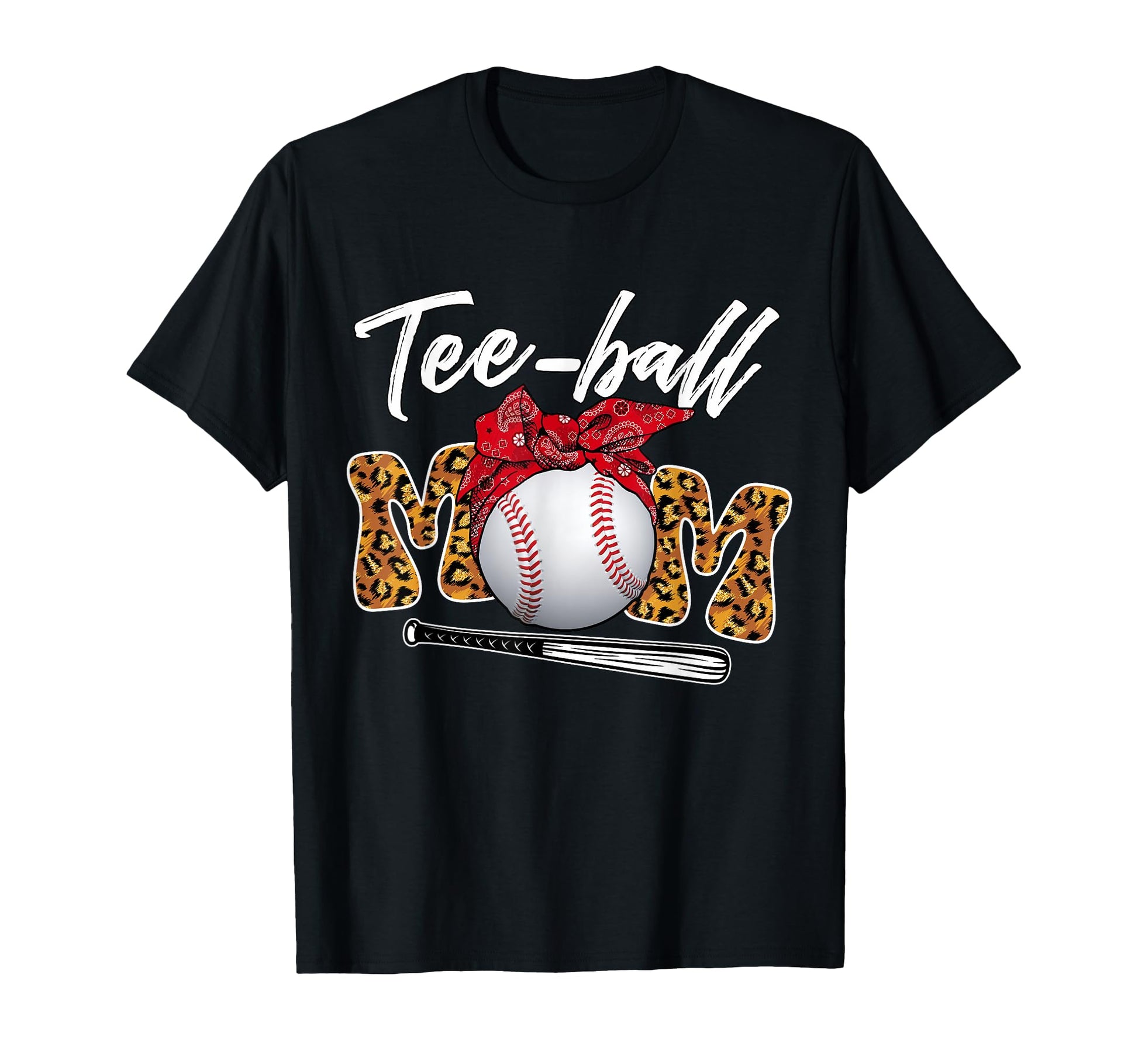 Ball Mom Baseball Red Bandana Leopard T-Shirt - Unique Graphic Men Women - T-Shirt, Sweatshirt, Hoodie