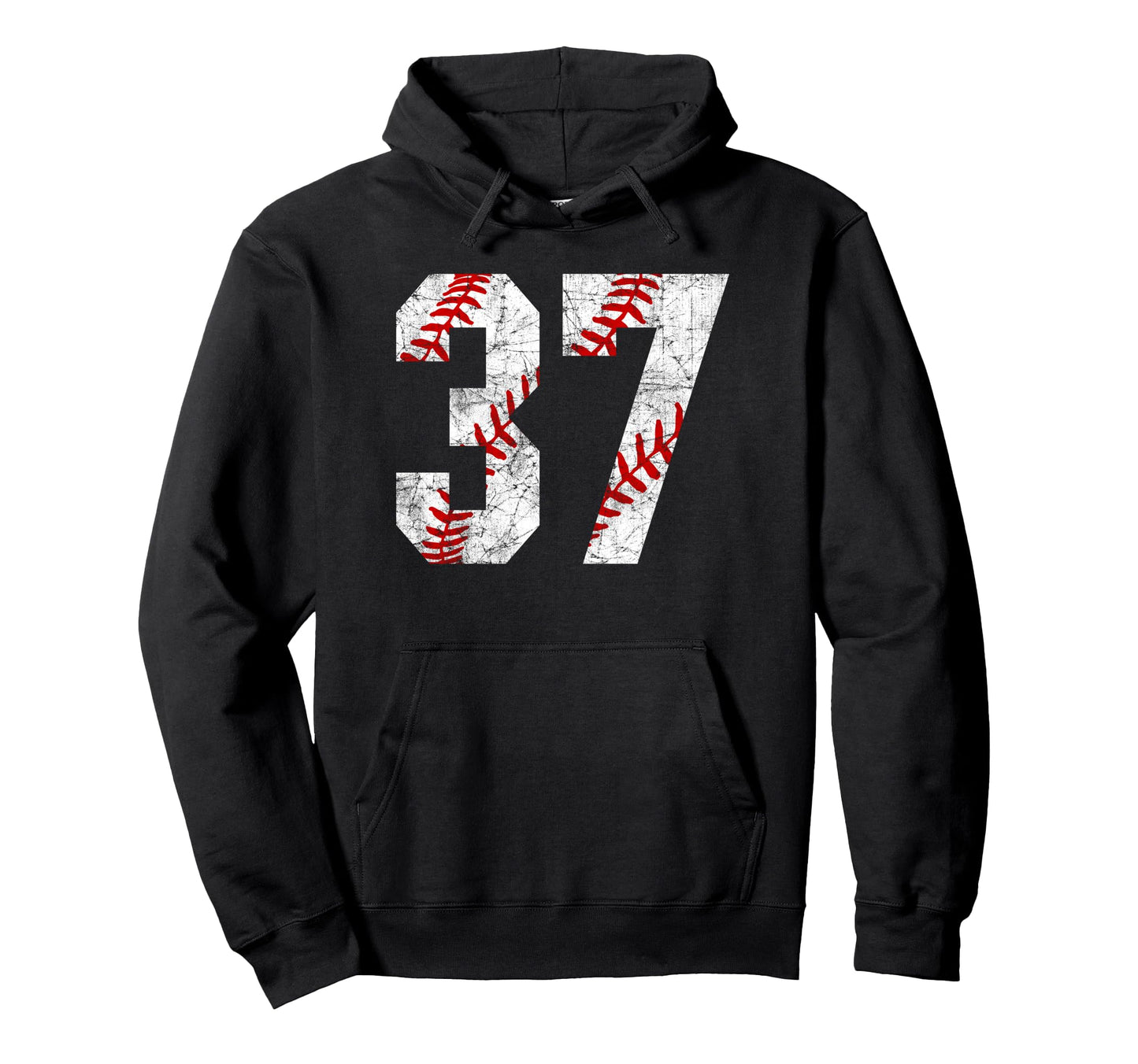 Distressed Baseball Number 37 Jersey Hoodie - Streetwear Style Men Women - T-Shirt, Sweatshirt, Hoodie