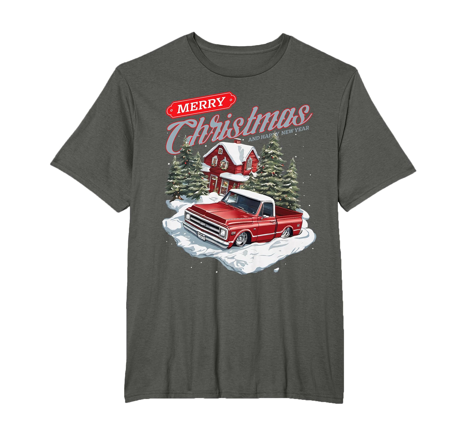 Merry C10 Truck C10 Holiday T-Shirt - Aesthetic Graphic for Adults - T-Shirt, Sweatshirt, Hoodie